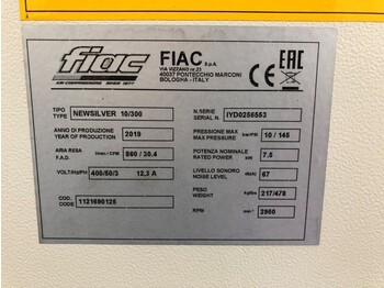 Nov Zračni kompresor Fiac New Silver D 10 / 300 Silent 7.5 kW 860 L / min 10 bar Elektrische Schroefcompressor met ketel en droger: slika 3