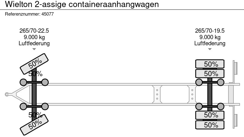 Kontejnerska prikolica/ Prikolica z zamenljivim tovoriščem Wielton 2-assige containeraanhangwagen: slika 12