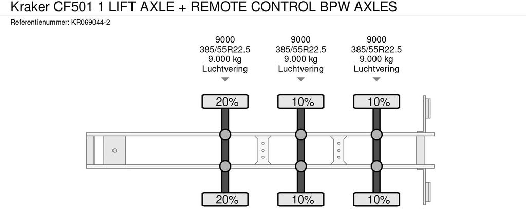 Tovorna pohodna polprikolica Kraker CF501 1 LIFT AXLE + REMOTE CONTROL BPW AXLES: slika 13